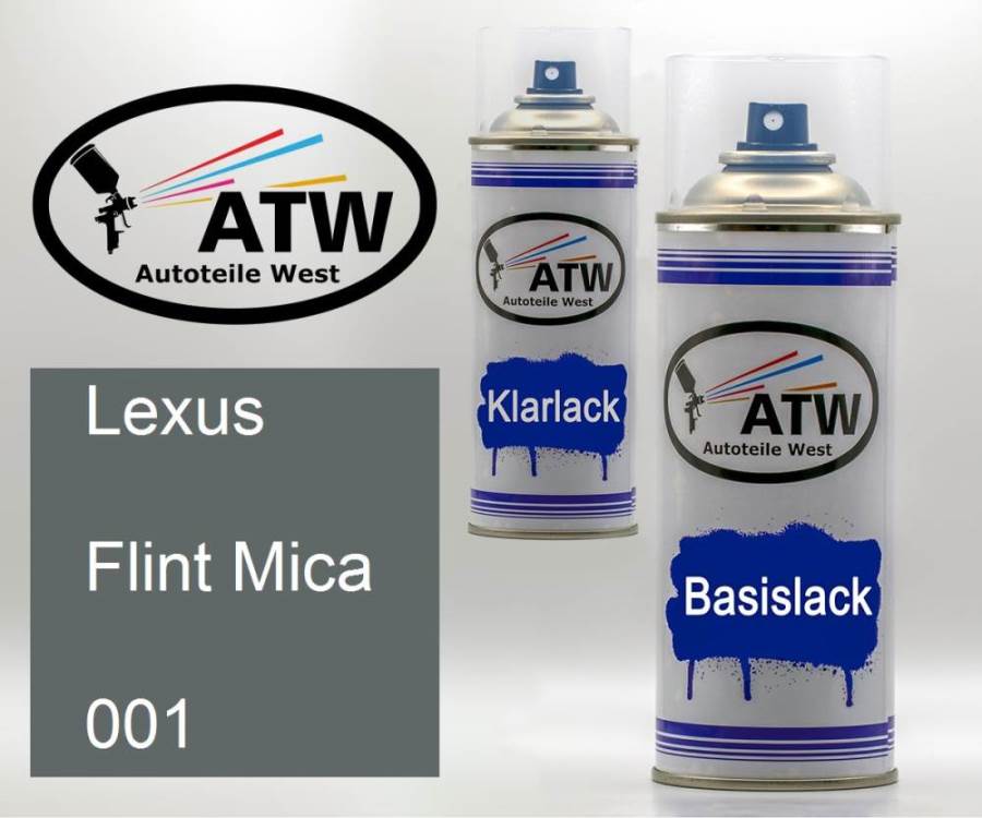 Lexus, Flint Mica, 001: 400ml Sprühdose + 400ml Klarlack - Set, von ATW Autoteile West.